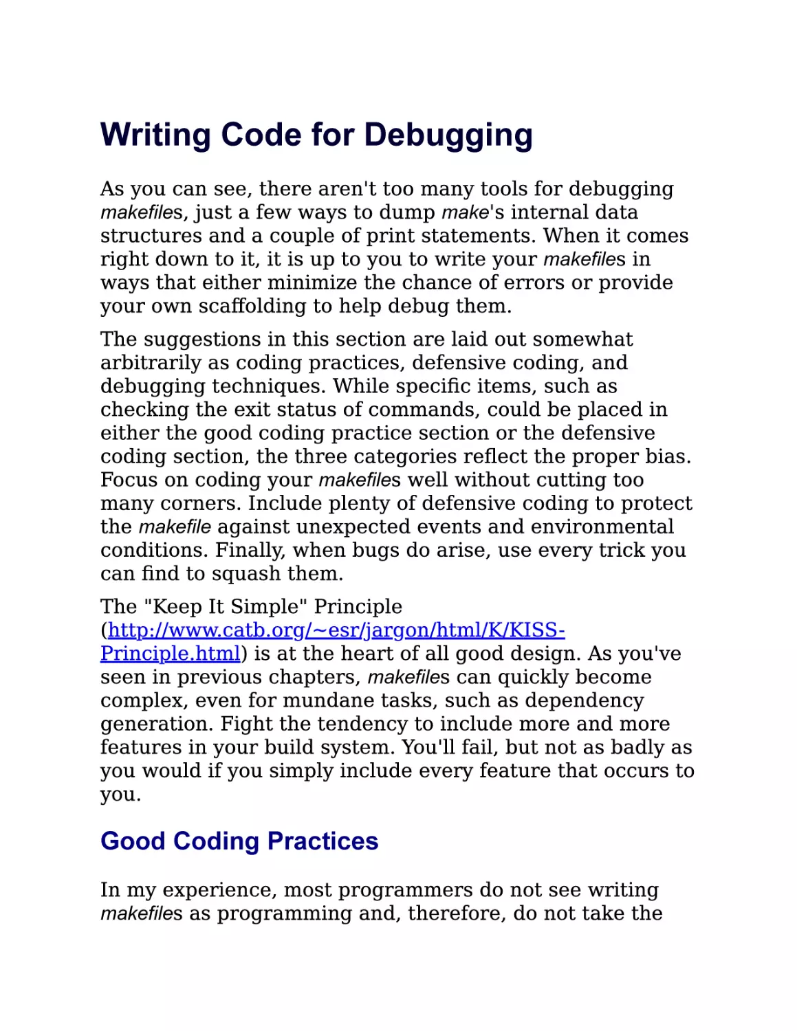 12.2. Writing Code for Debugging
12.2.1. Good Coding Practices