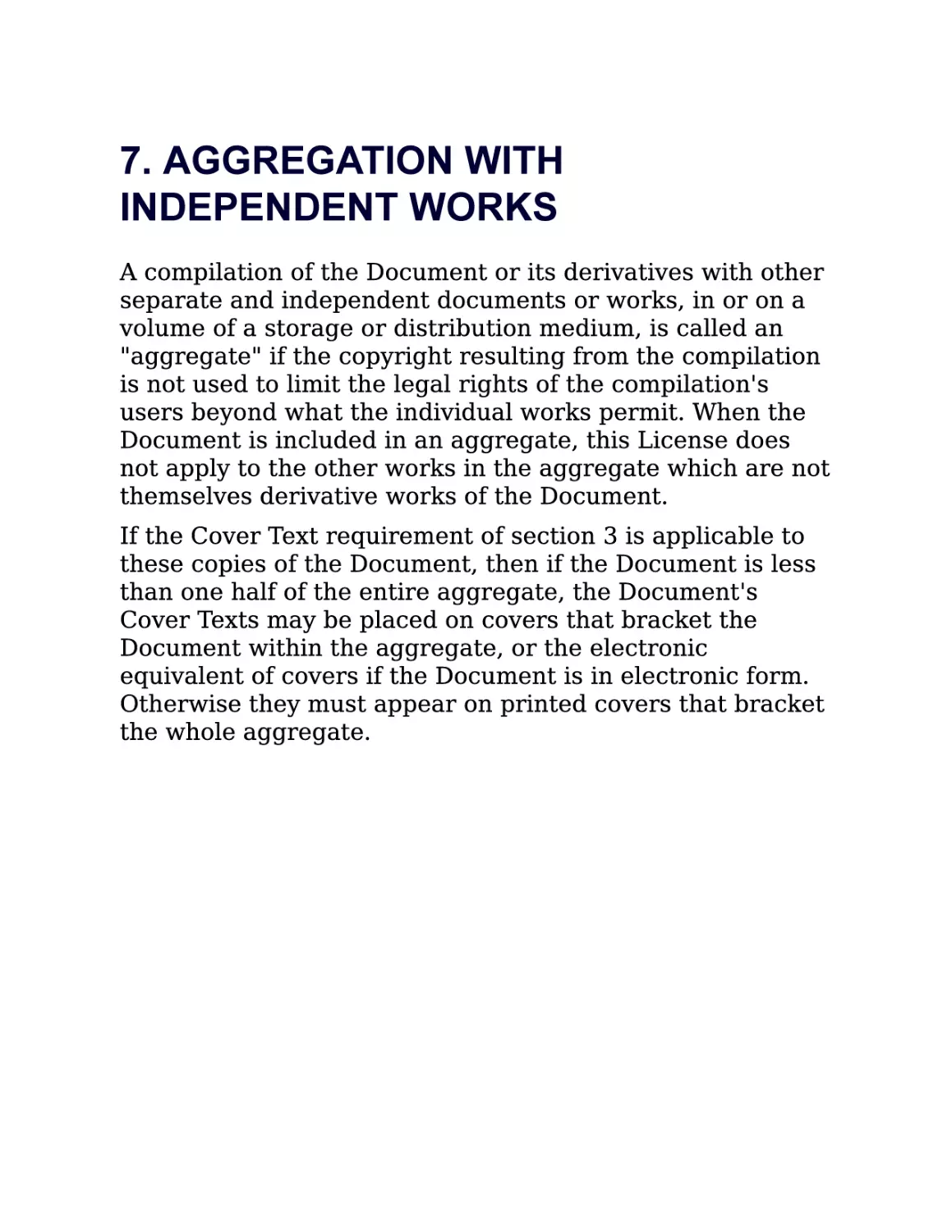 C.8. 7. AGGREGATION WITH INDEPENDENT WORKS