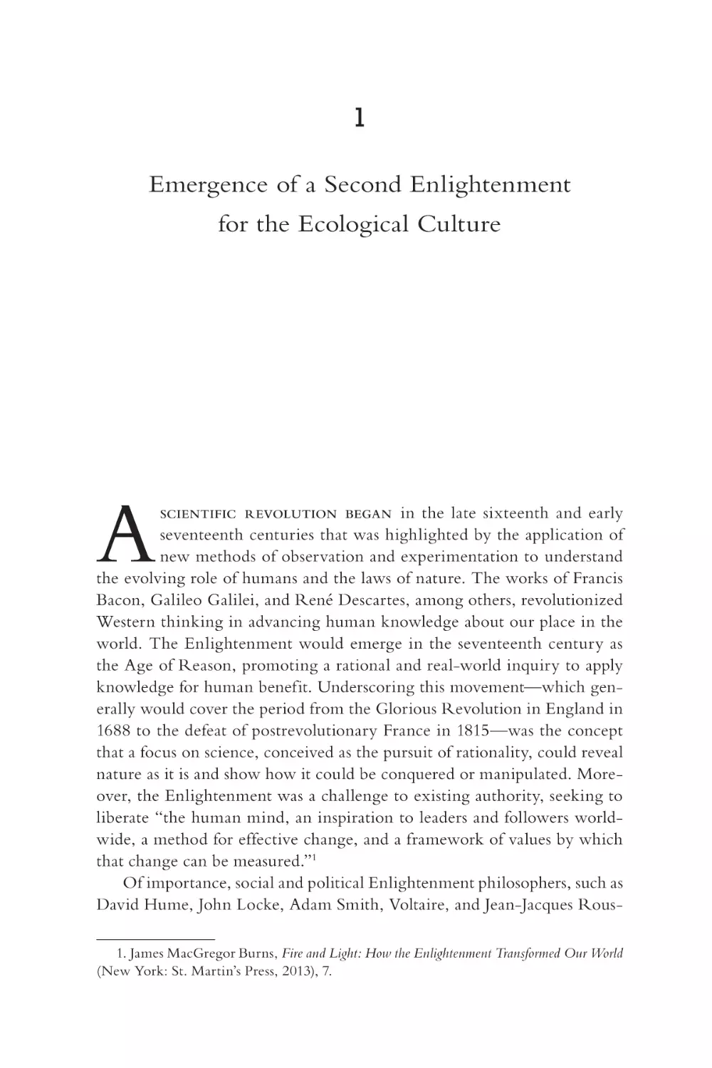 1. Emergence of a Second Enlightenment for the Ecological Culture