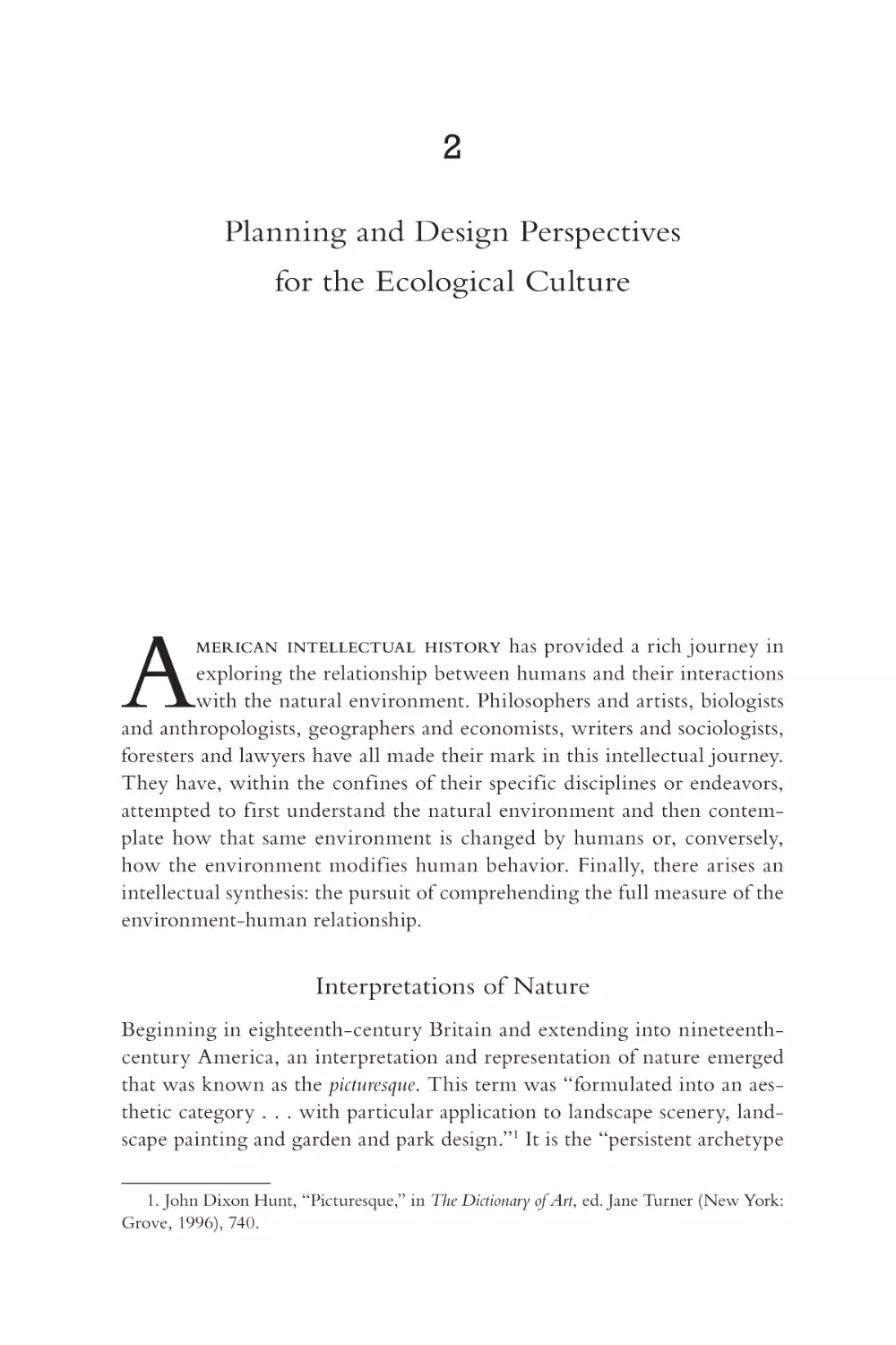 2. Planning and Design Perspectives for the Ecological Culture
Interpretations of Nature