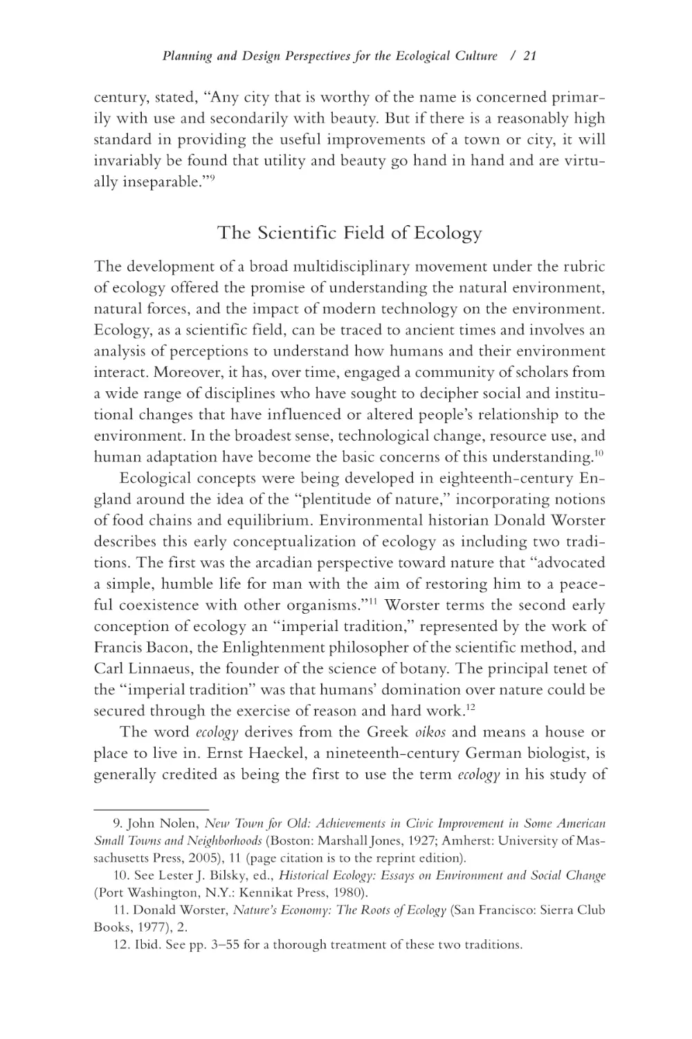 The Scientific Field of Ecology