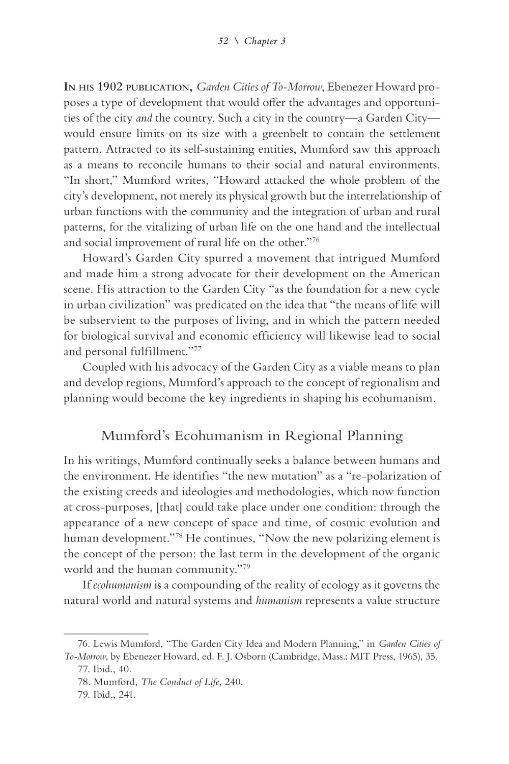 Mumford's Ecohumanism in Regional Planning