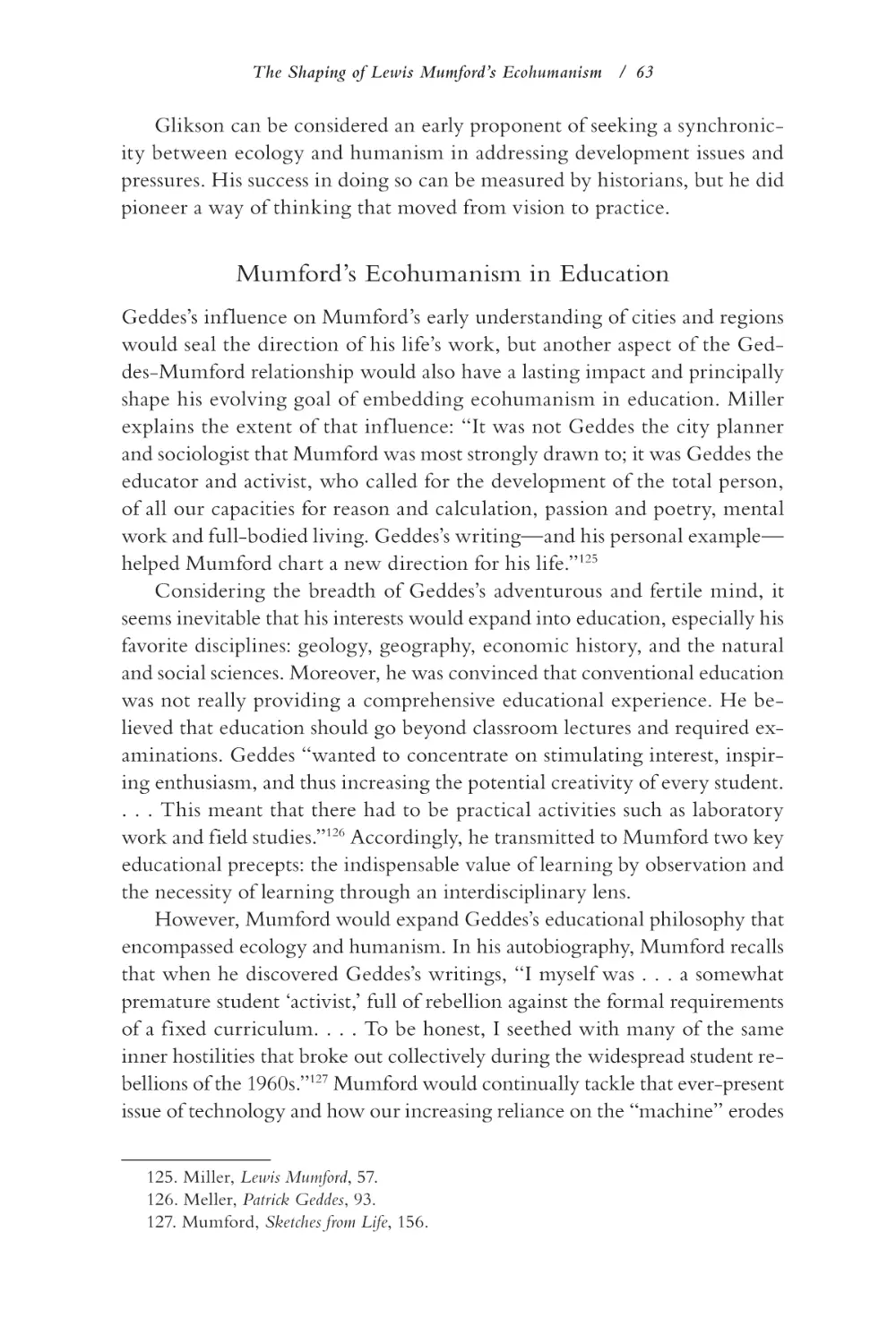 Mumford's Ecohumanism in Education