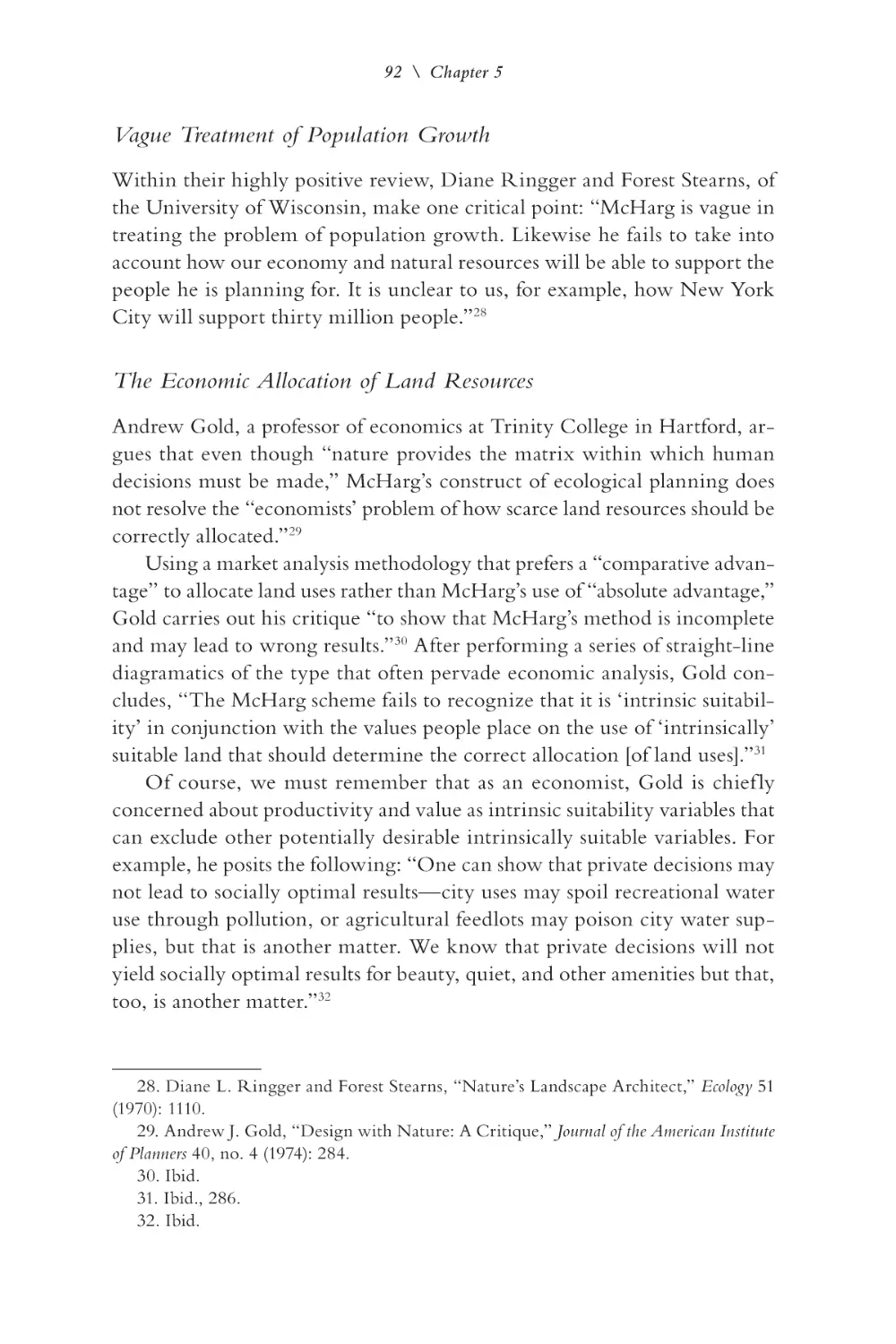 Vague Treatment of Population Growth
The Economic Allocation of Land Resources