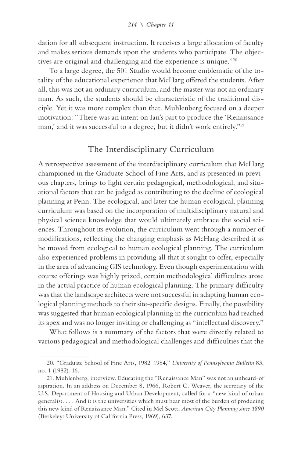 The Interdisciplinary Curriculum