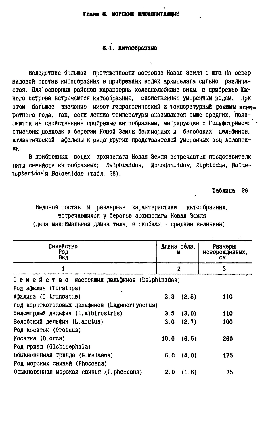 Глава 8. Морские млекопитающие