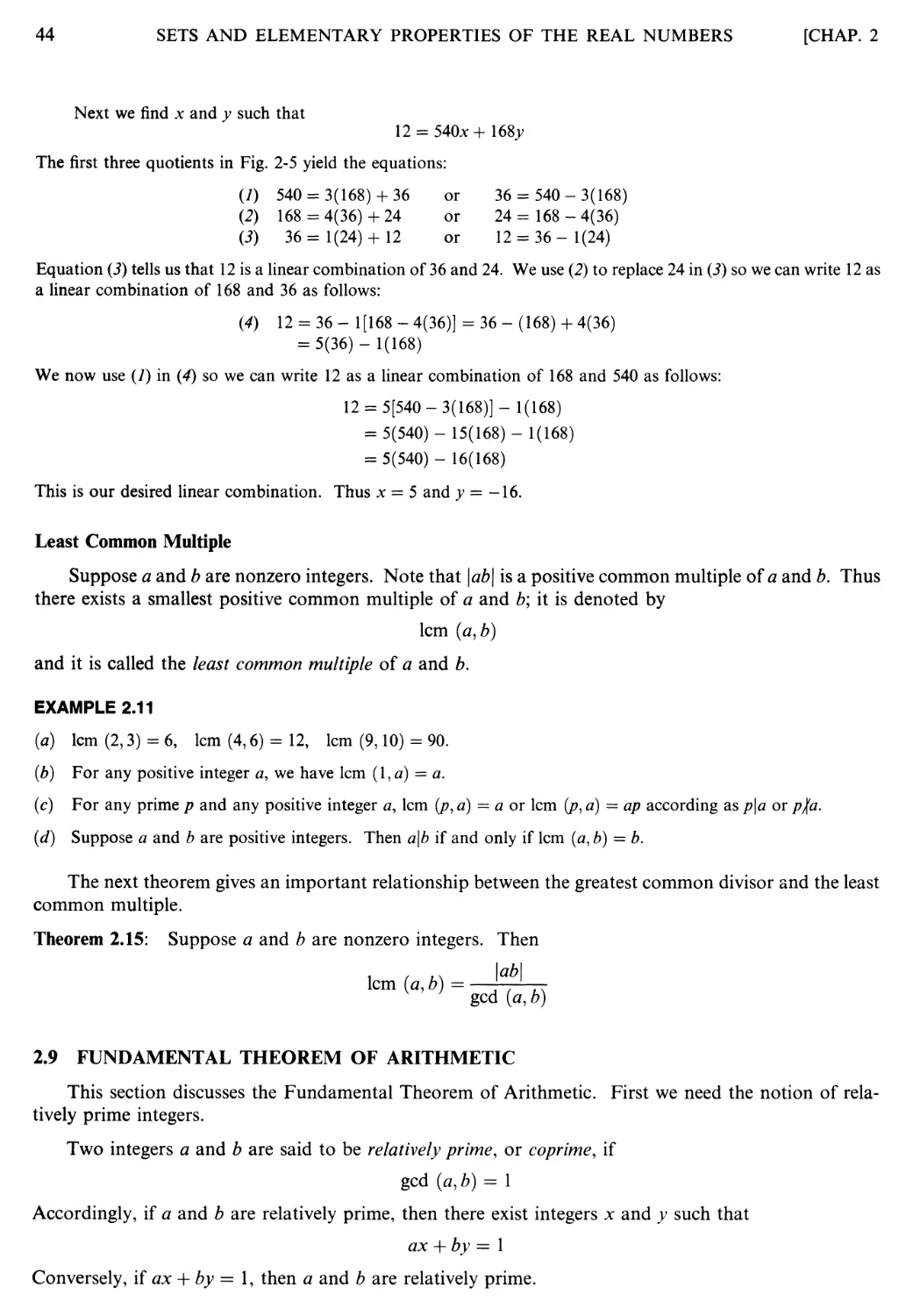 2.9 Fundamental theorem of arithmetic