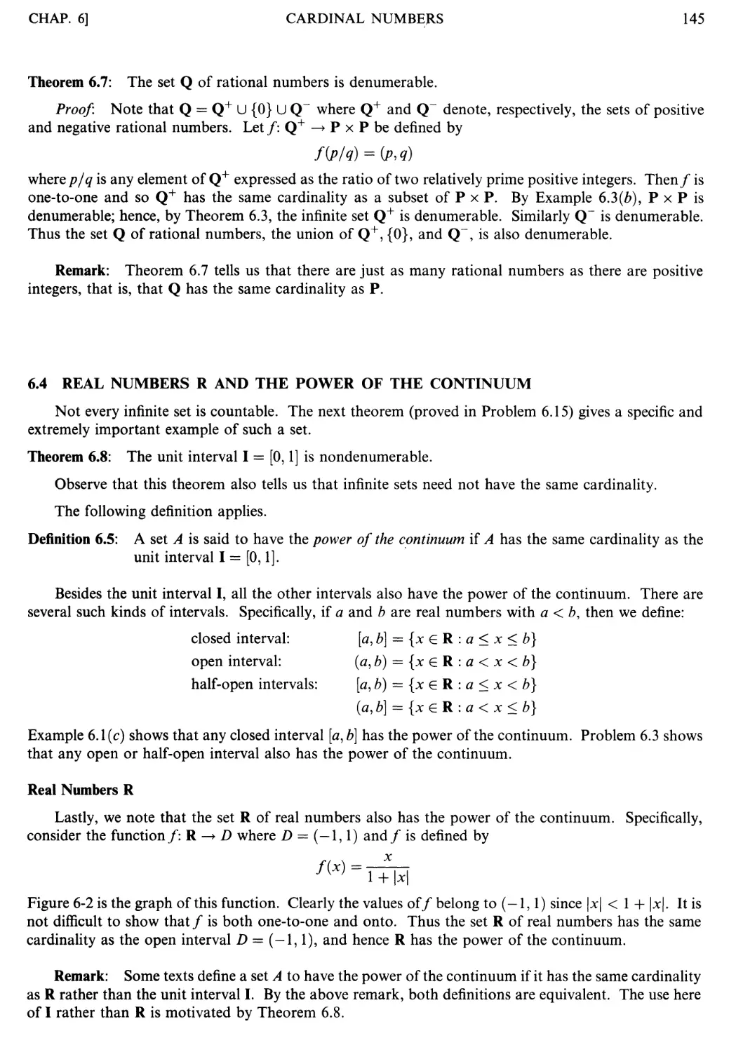 6.4 Real numbers $\mathbb{R}$ and the power of the continuum