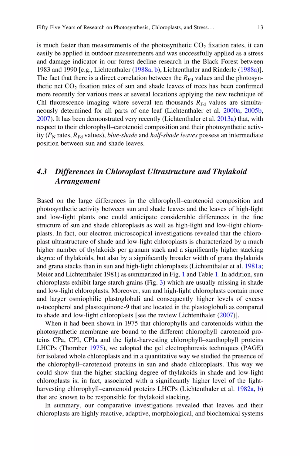 4.3 Differences in Chloroplast Ultrastructure and Thylakoid Arrangement