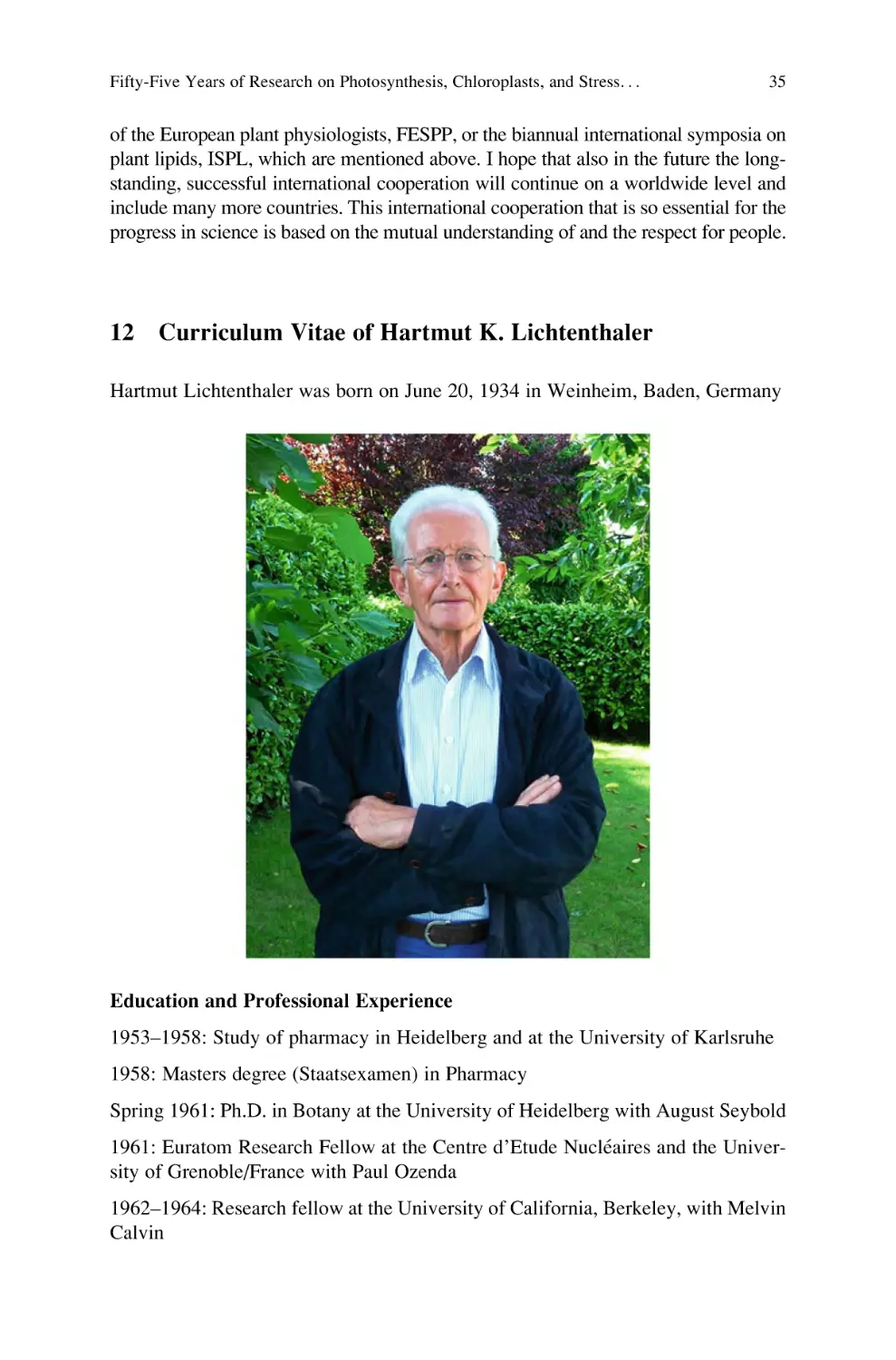 12 Curriculum Vitae of Hartmut K. Lichtenthaler