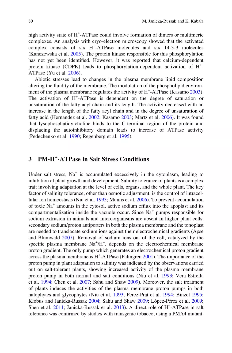 3 PM-H+-ATPase in Salt Stress Conditions