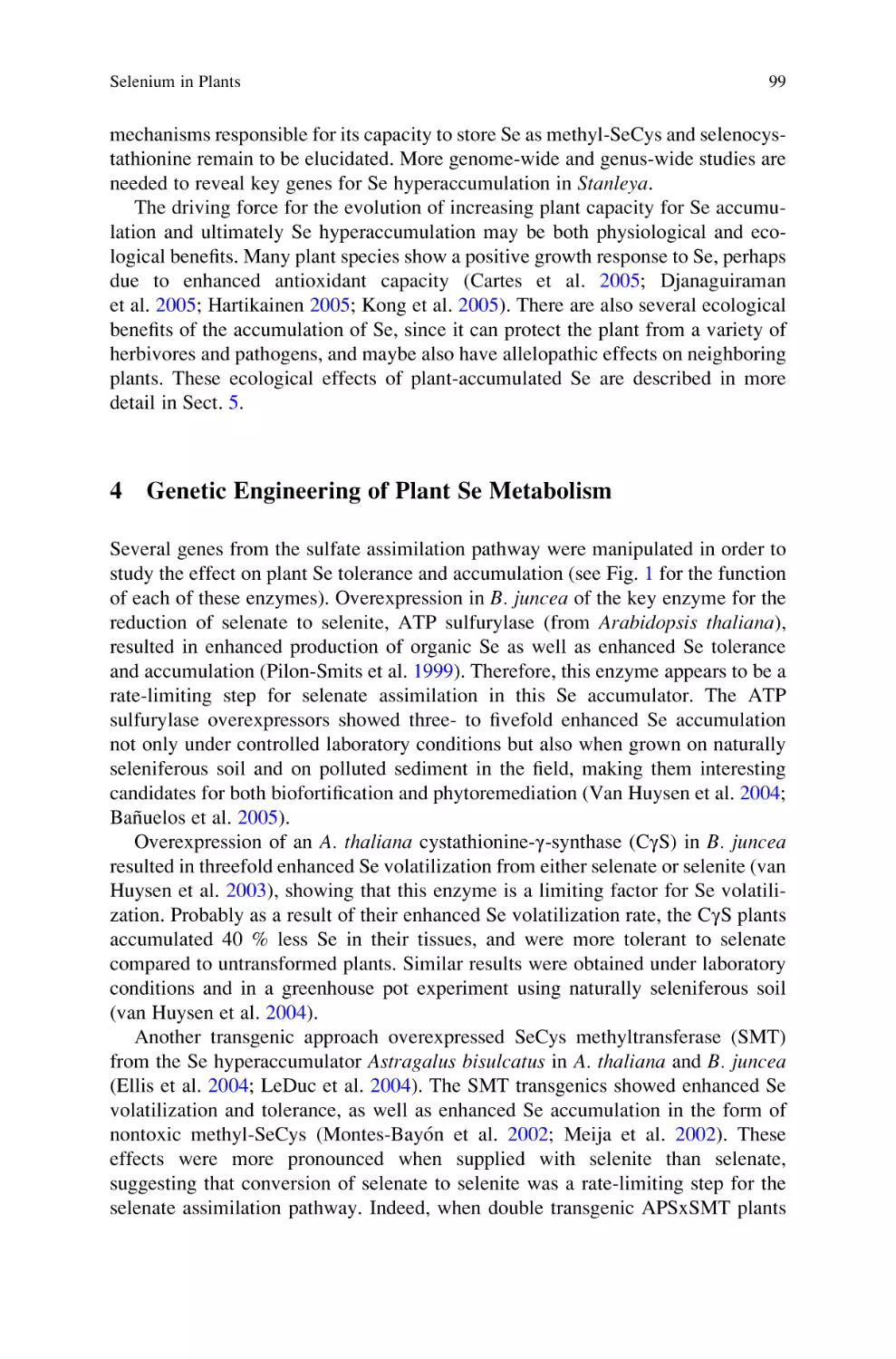 4 Genetic Engineering of Plant Se Metabolism