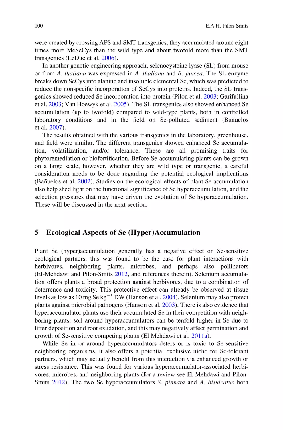 5 Ecological Aspects of Se (Hyper)Accumulation