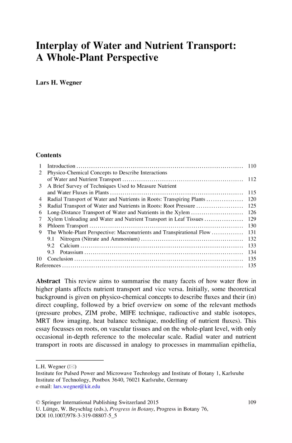 Interplay of Water and Nutrient Transport