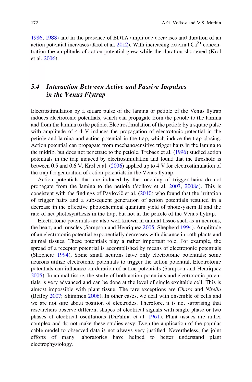 5.4 Interaction Between Active and Passive Impulses in the Venus Flytrap