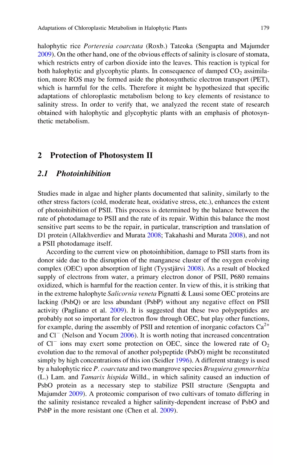 2 Protection of Photosystem II
2.1 Photoinhibition