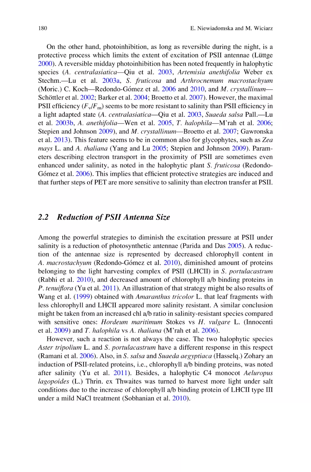 2.2 Reduction of PSII Antenna Size