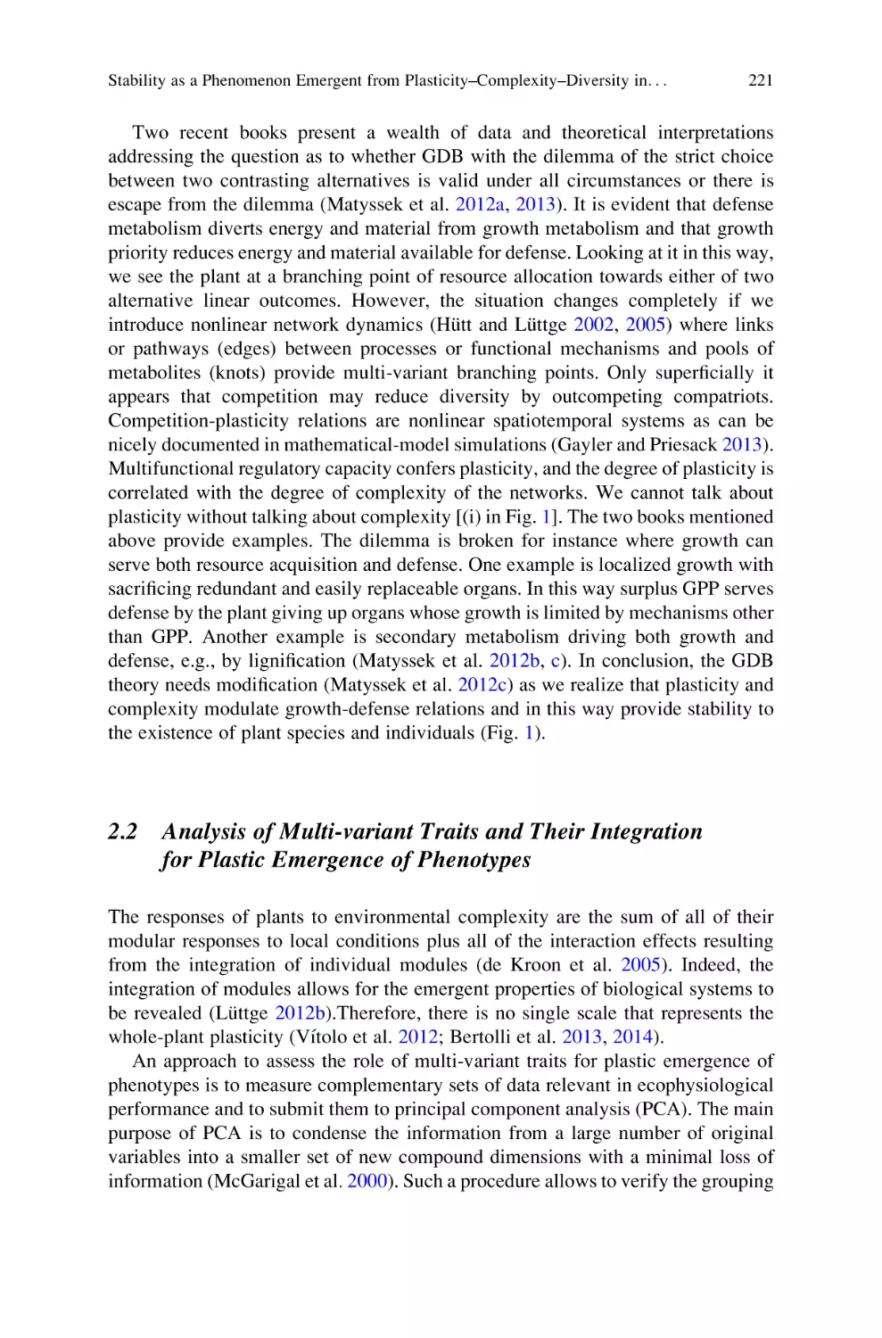 2.2 Analysis of Multi-variant Traits and Their Integration for Plastic Emergence of Phenotypes