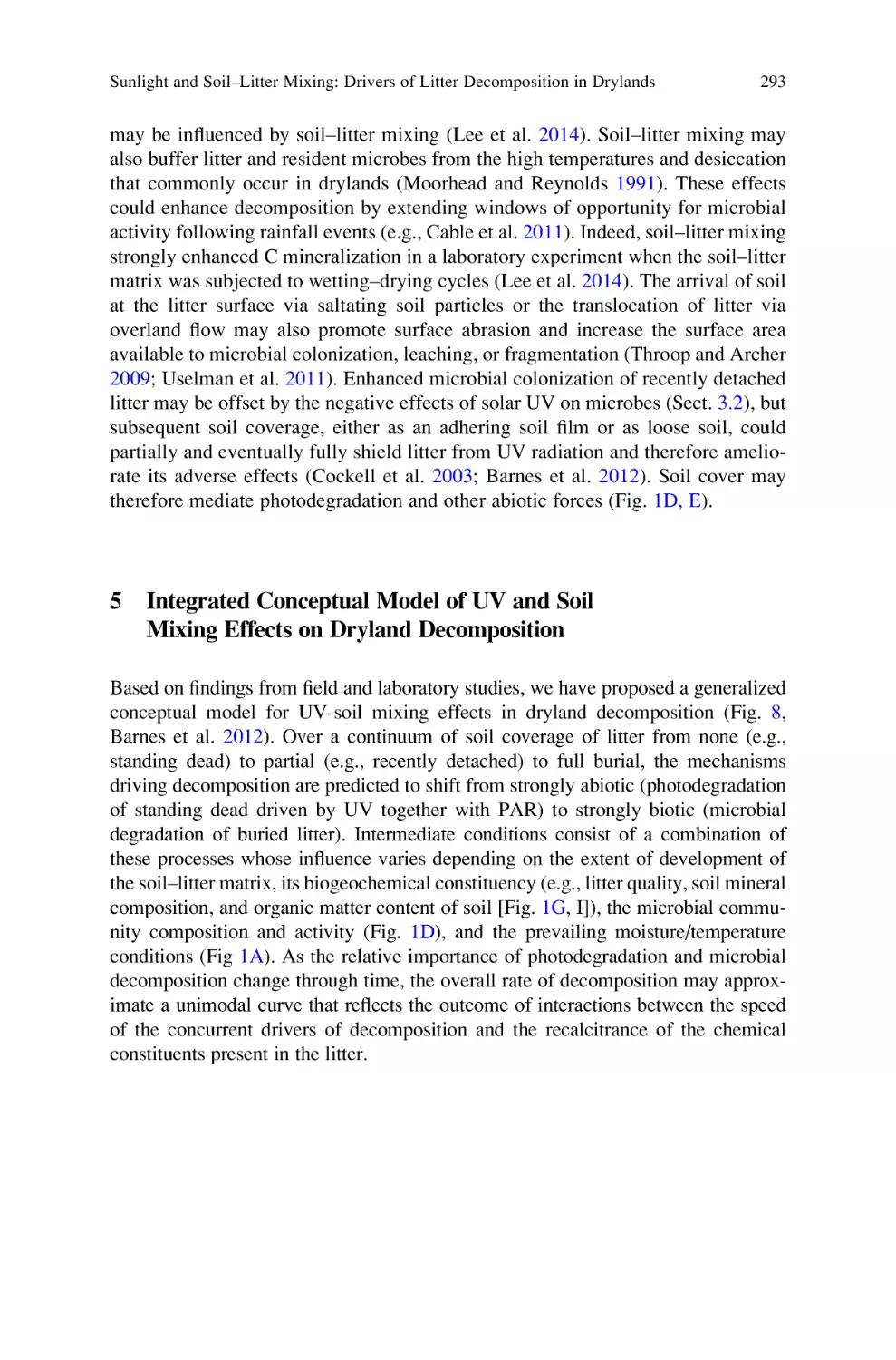 5 Integrated Conceptual Model of UV and Soil Mixing Effects on Dryland Decomposition