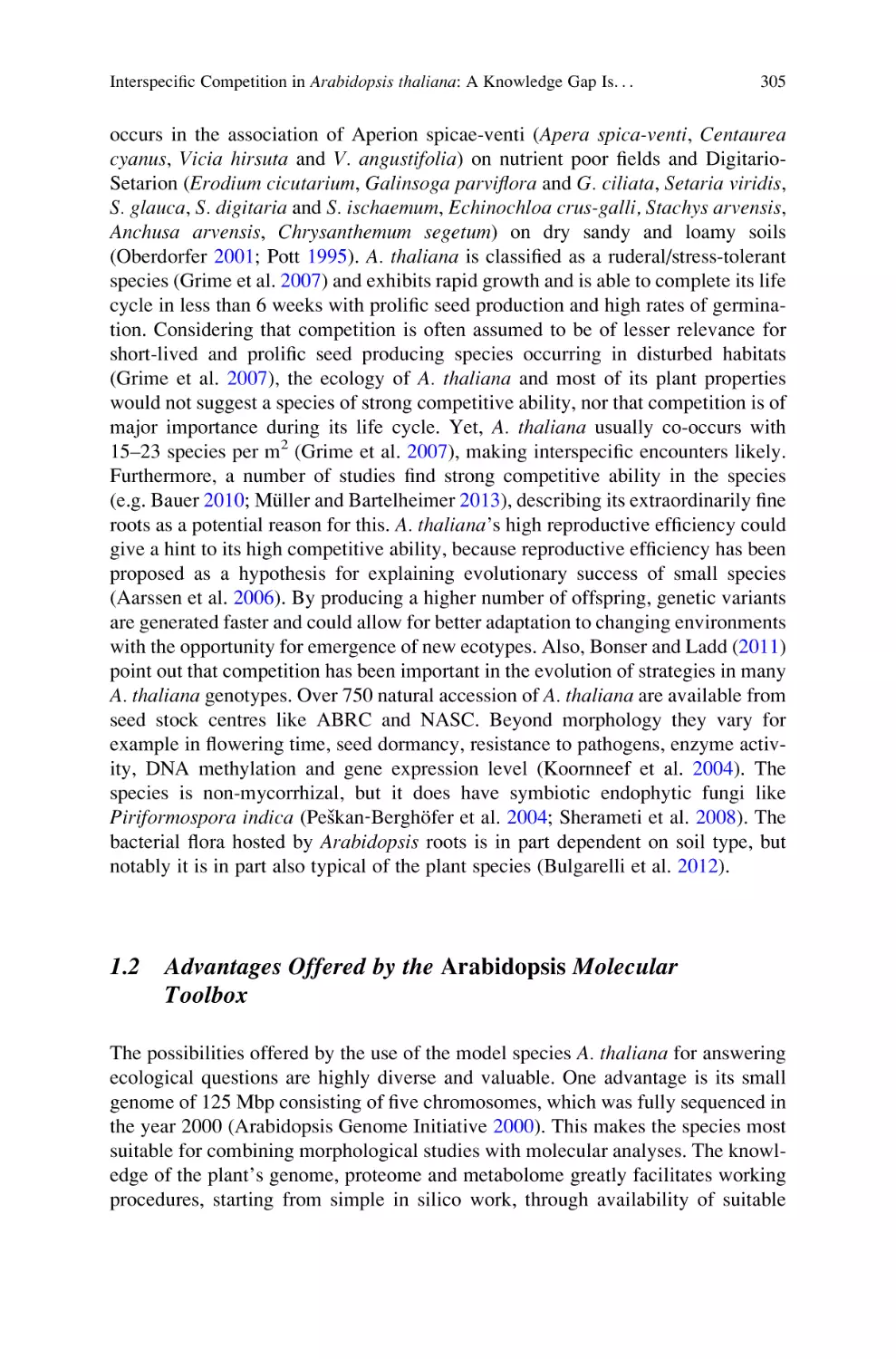 1.2 Advantages Offered by the Arabidopsis Molecular Toolbox