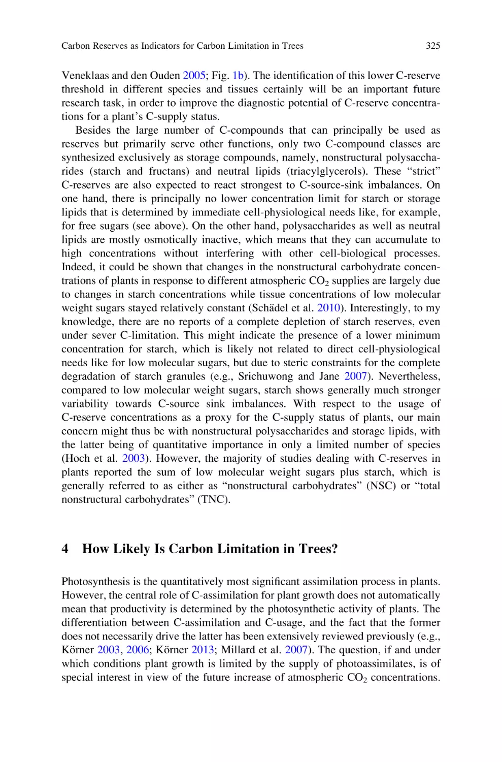 4 How Likely Is Carbon Limitation in Trees?