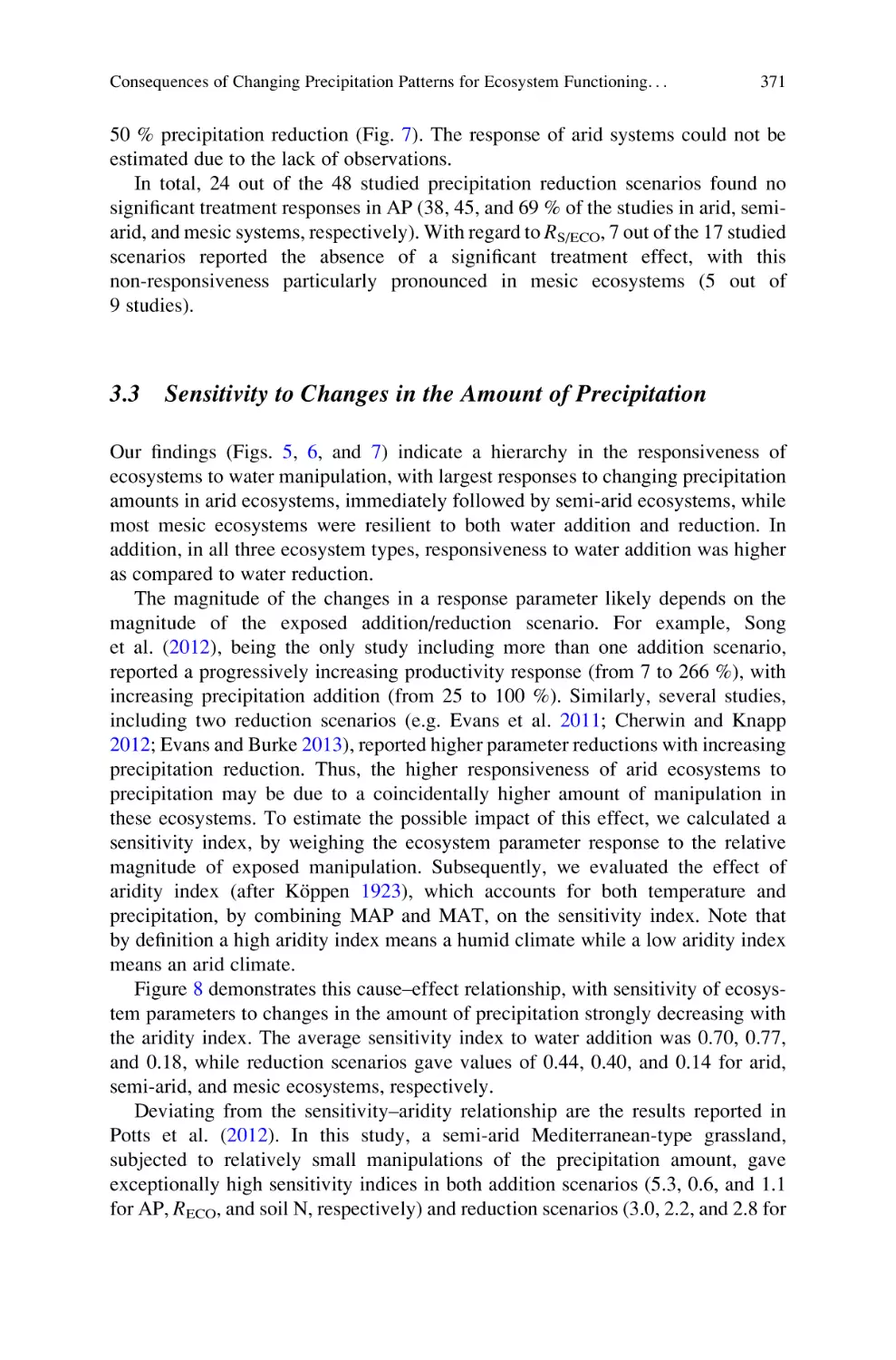 3.3 Sensitivity to Changes in the Amount of Precipitation