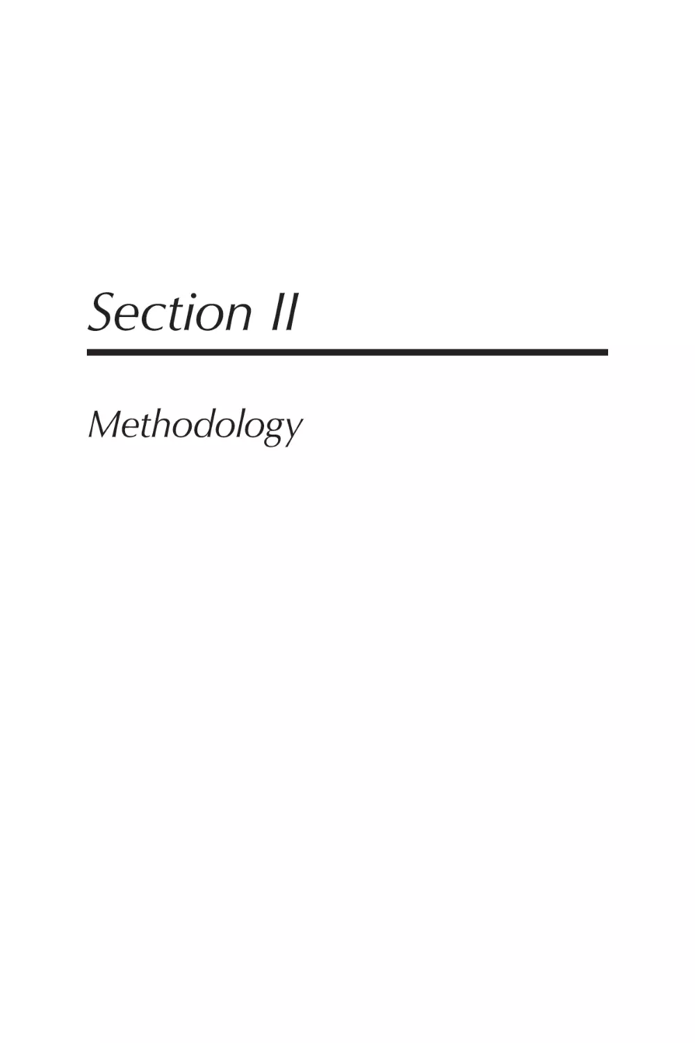 Section II Methodology