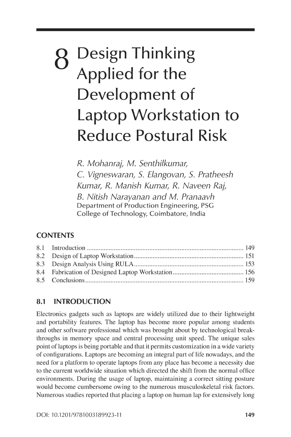 Chapter 8 Design Thinking Applied for the Development of Laptop Workstation to Reduce Postural Risk