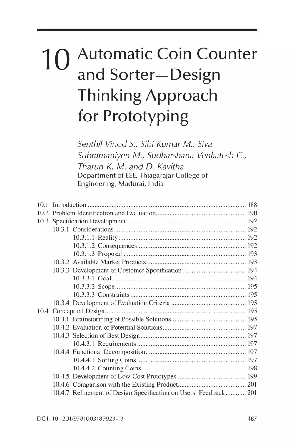 Chapter 10 Automatic Coin Counter and Sorter—Design Thinking Approach for Prototyping