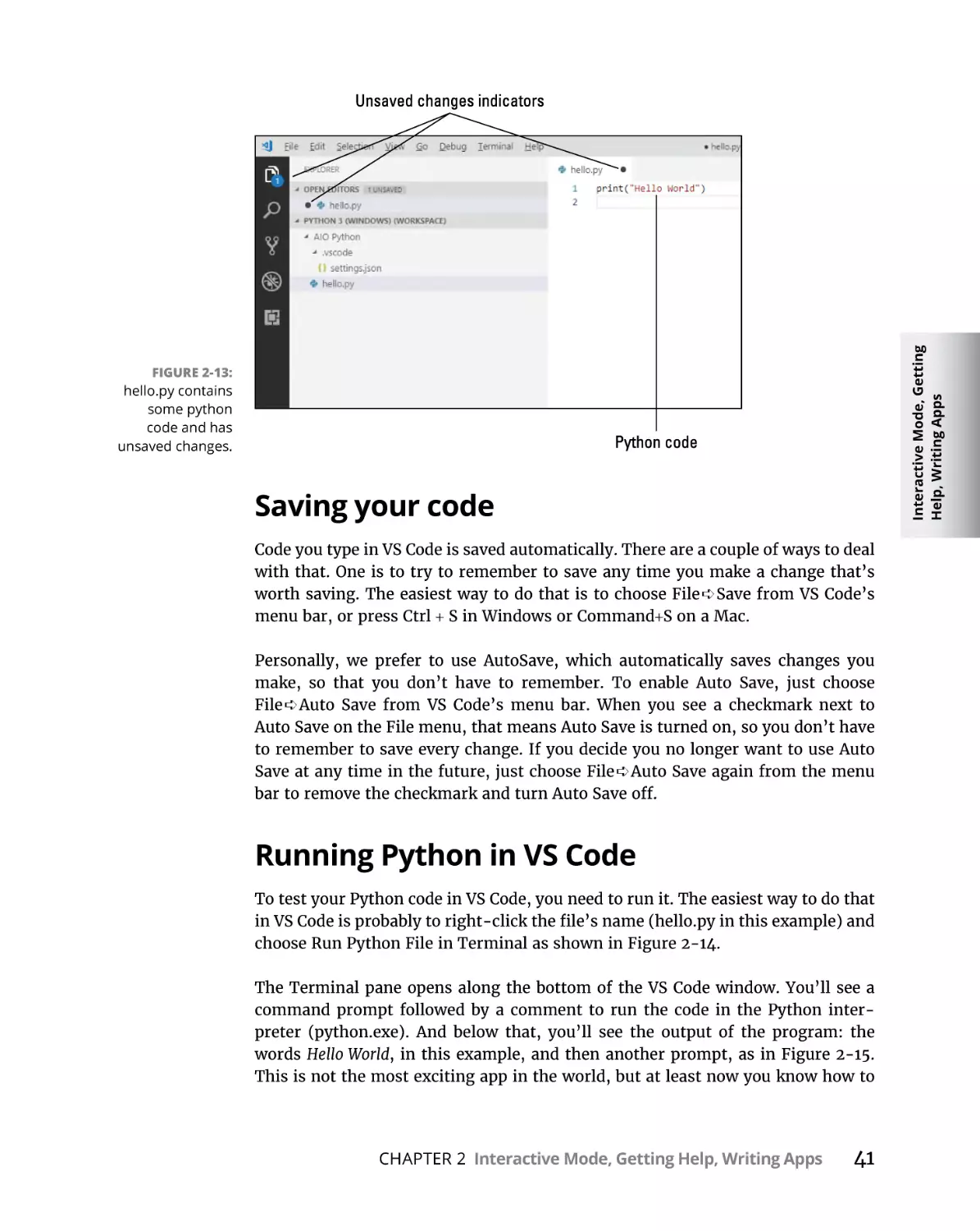 Saving your code
Running Python in VS Code
