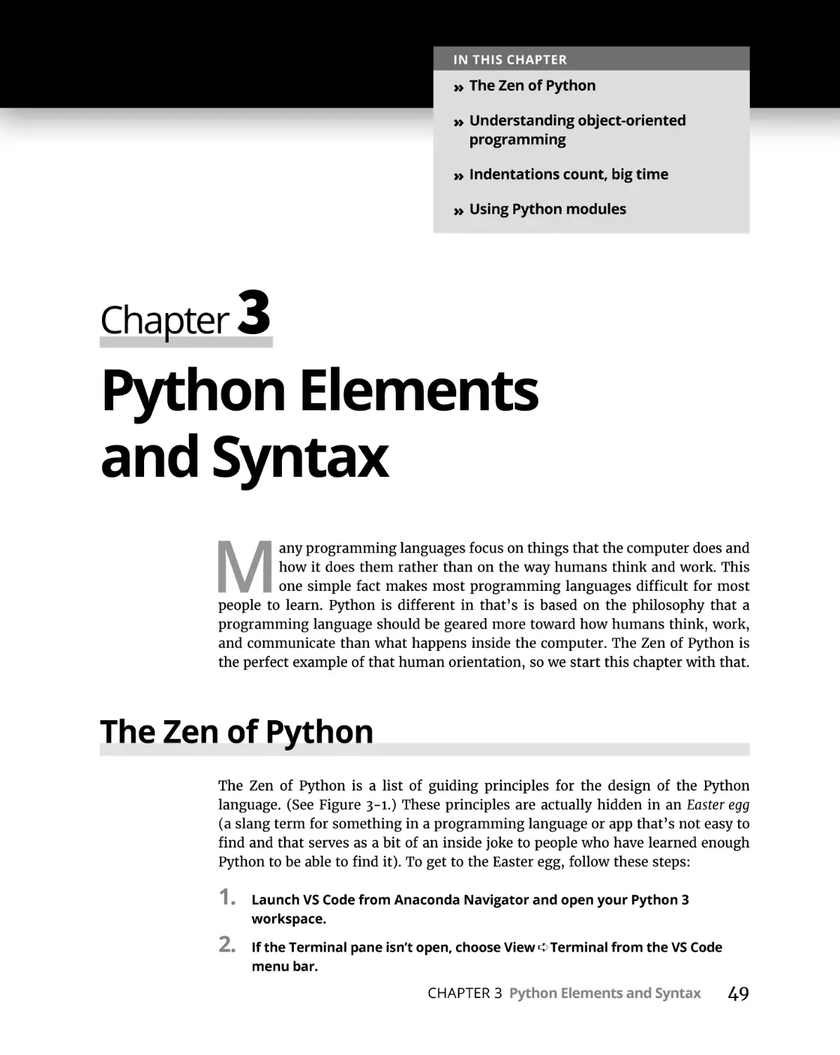 Chapter 3 Python Elements and Syntax
The Zen of Python