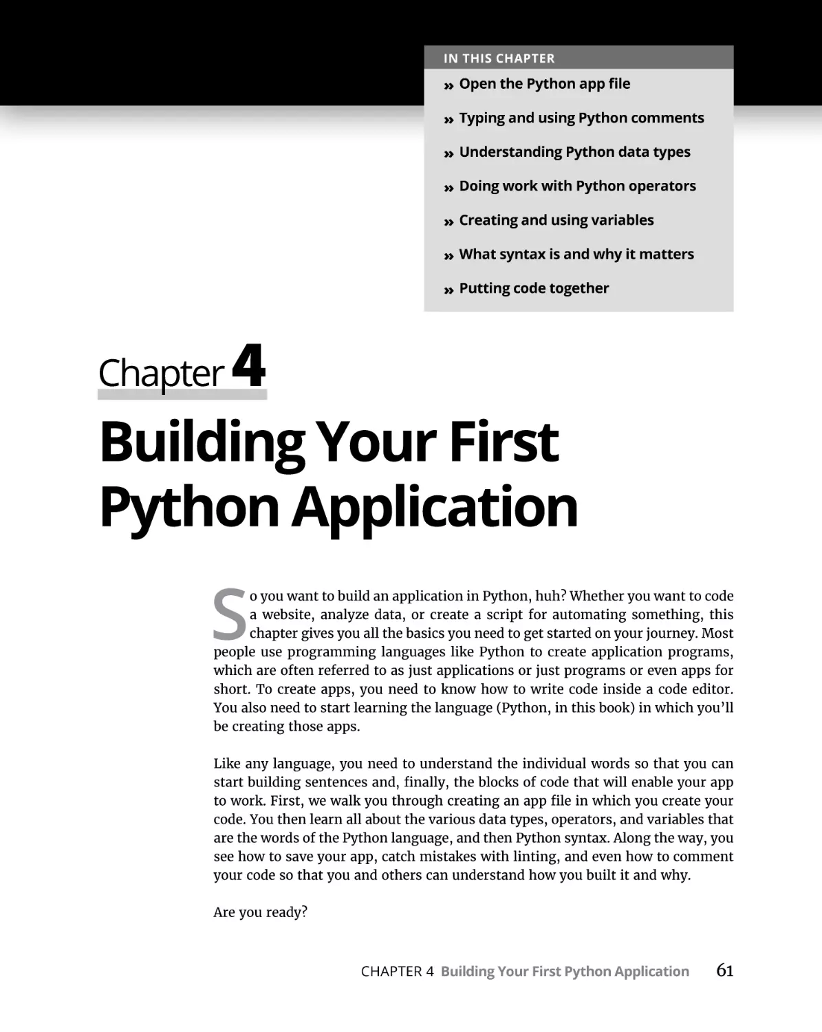 Chapter 4 Building Your First Python Application