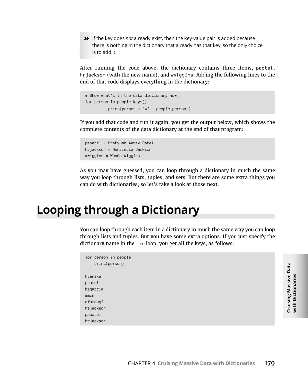 Looping through a Dictionary