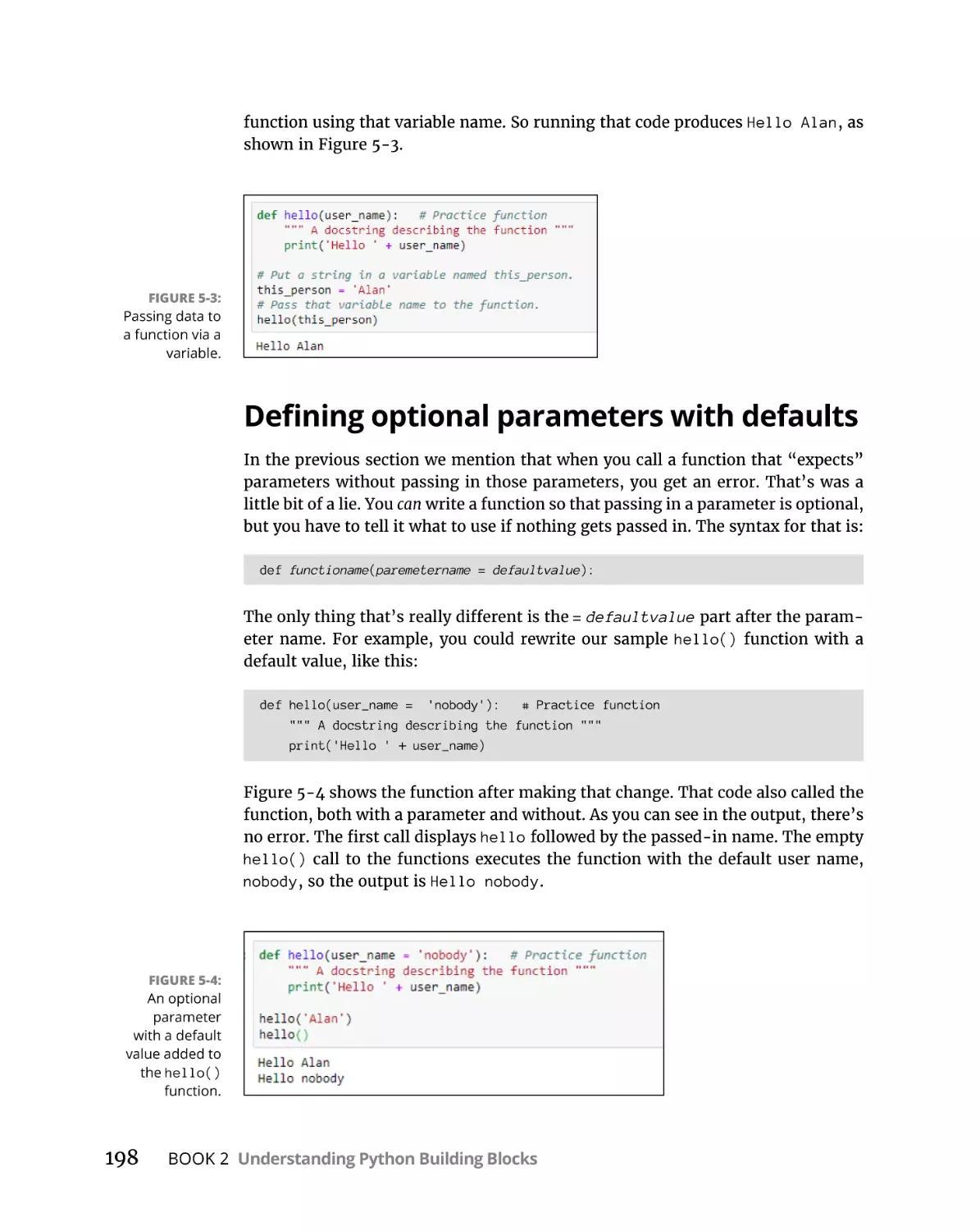 Defining optional parameters with defaults
