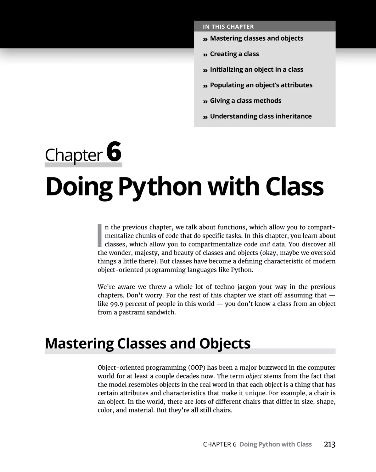 Chapter 6 Doing Python with Class
Mastering Classes and Objects