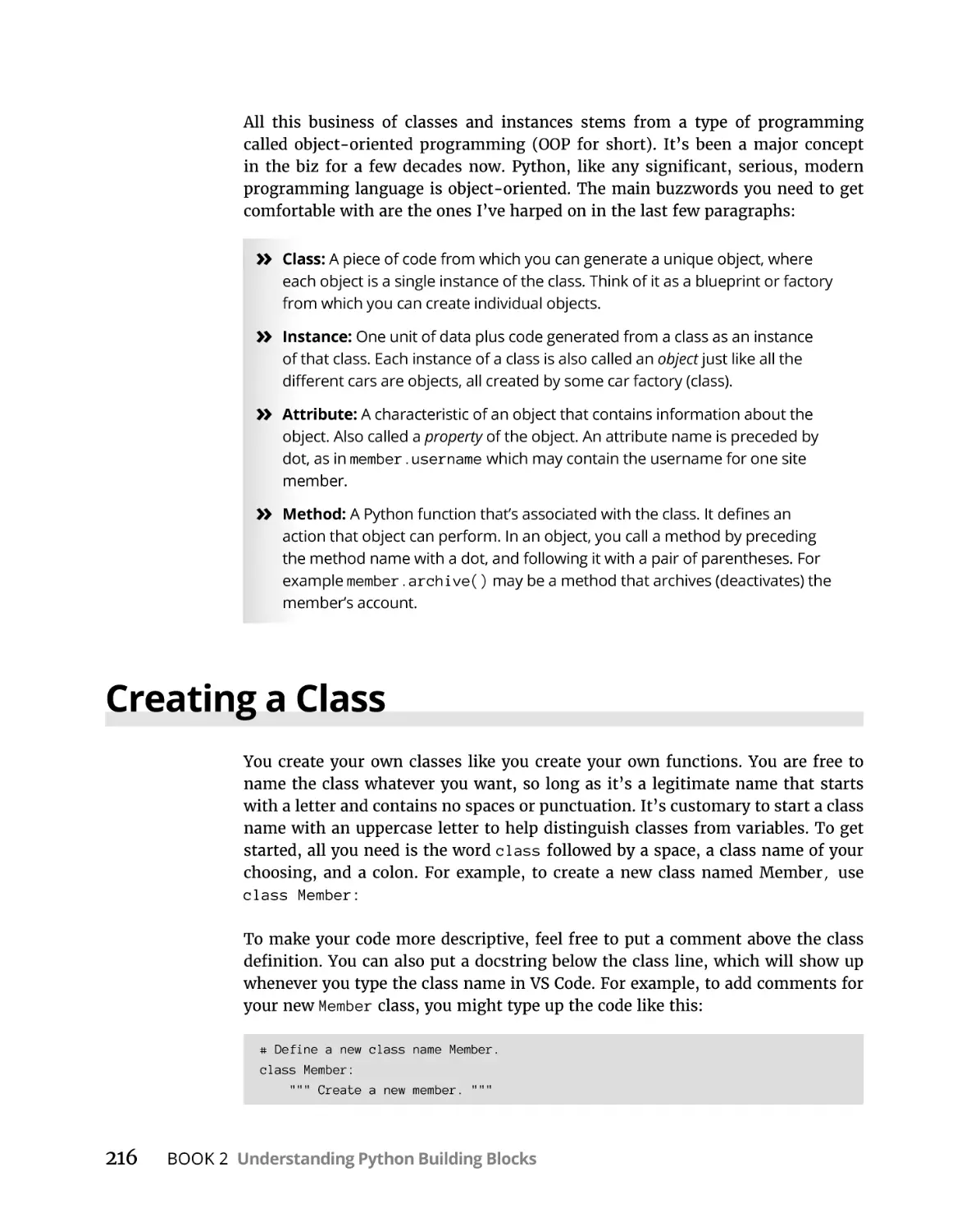 Creating a Class