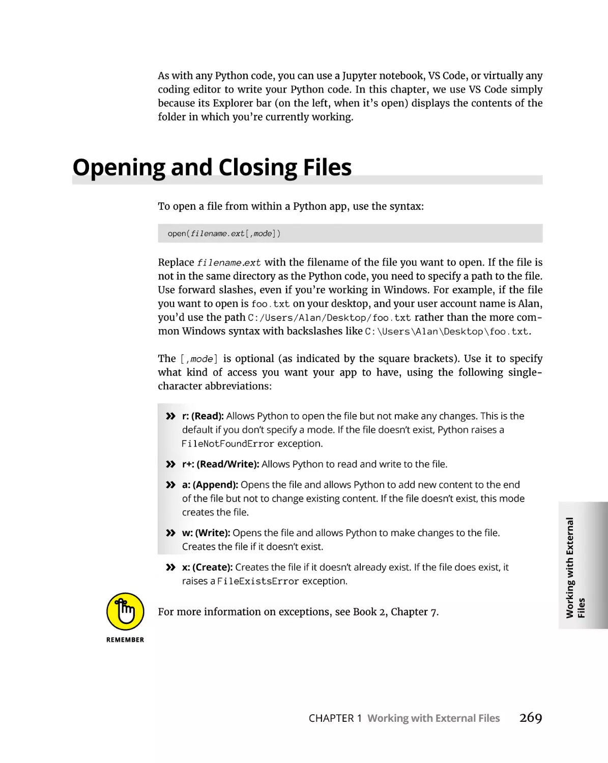 Opening and Closing Files