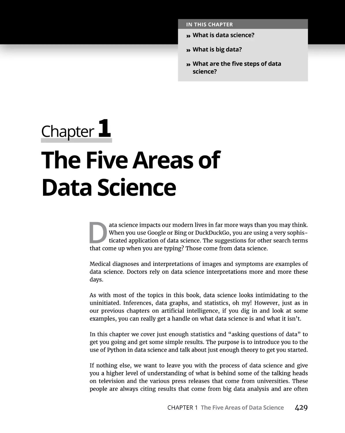Chapter 1 The Five Areas of Data Science