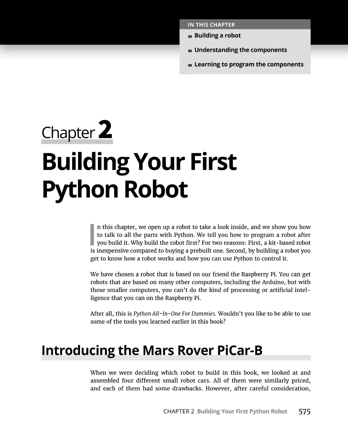 Chapter 2 Building Your First Python Robot
Introducing the Mars Rover PiCar-B