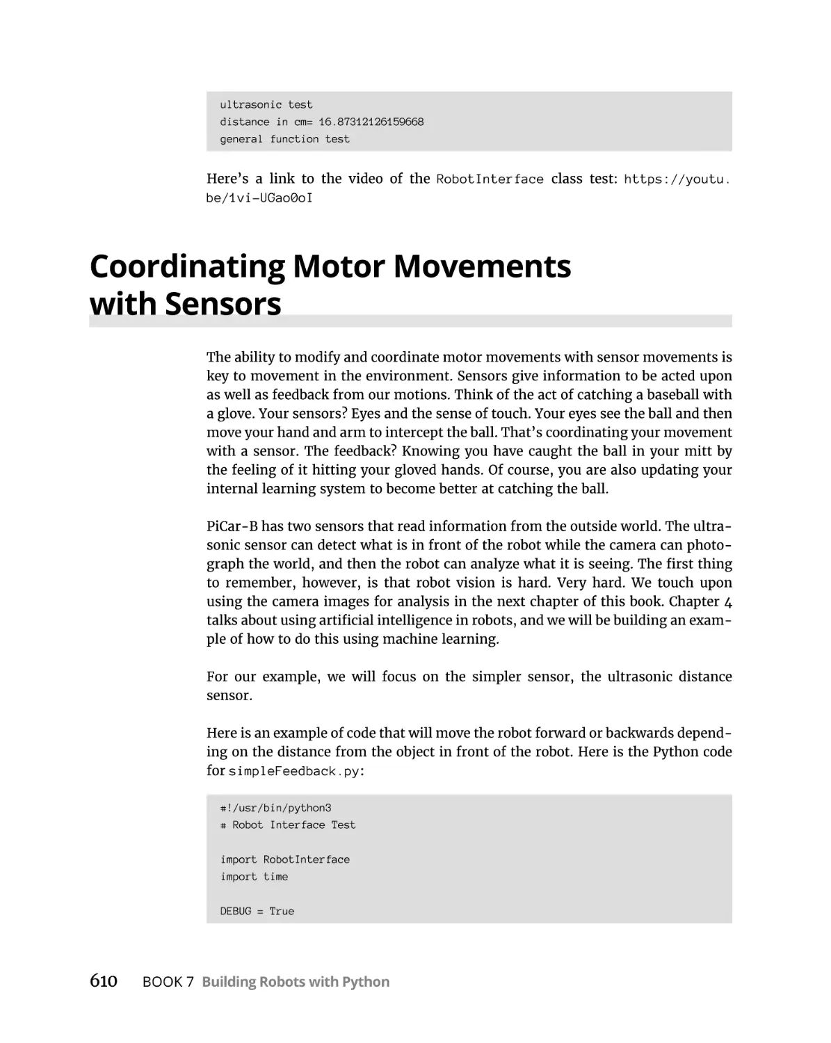 Coordinating Motor Movements with Sensors