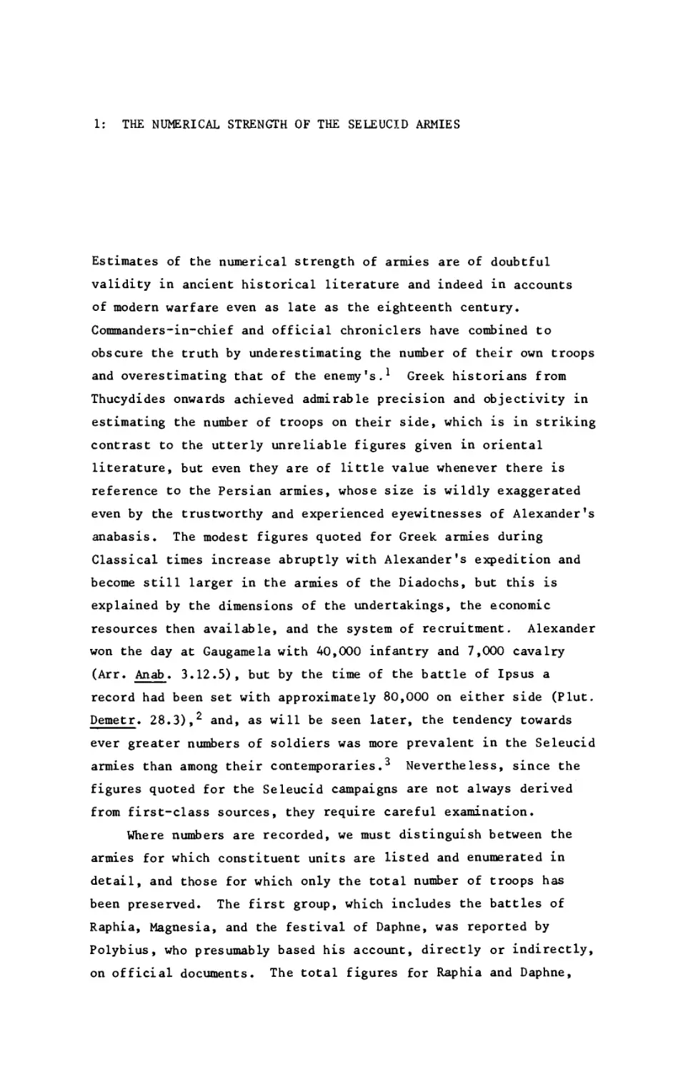 1 - The numerical strength of the Seleucid armies