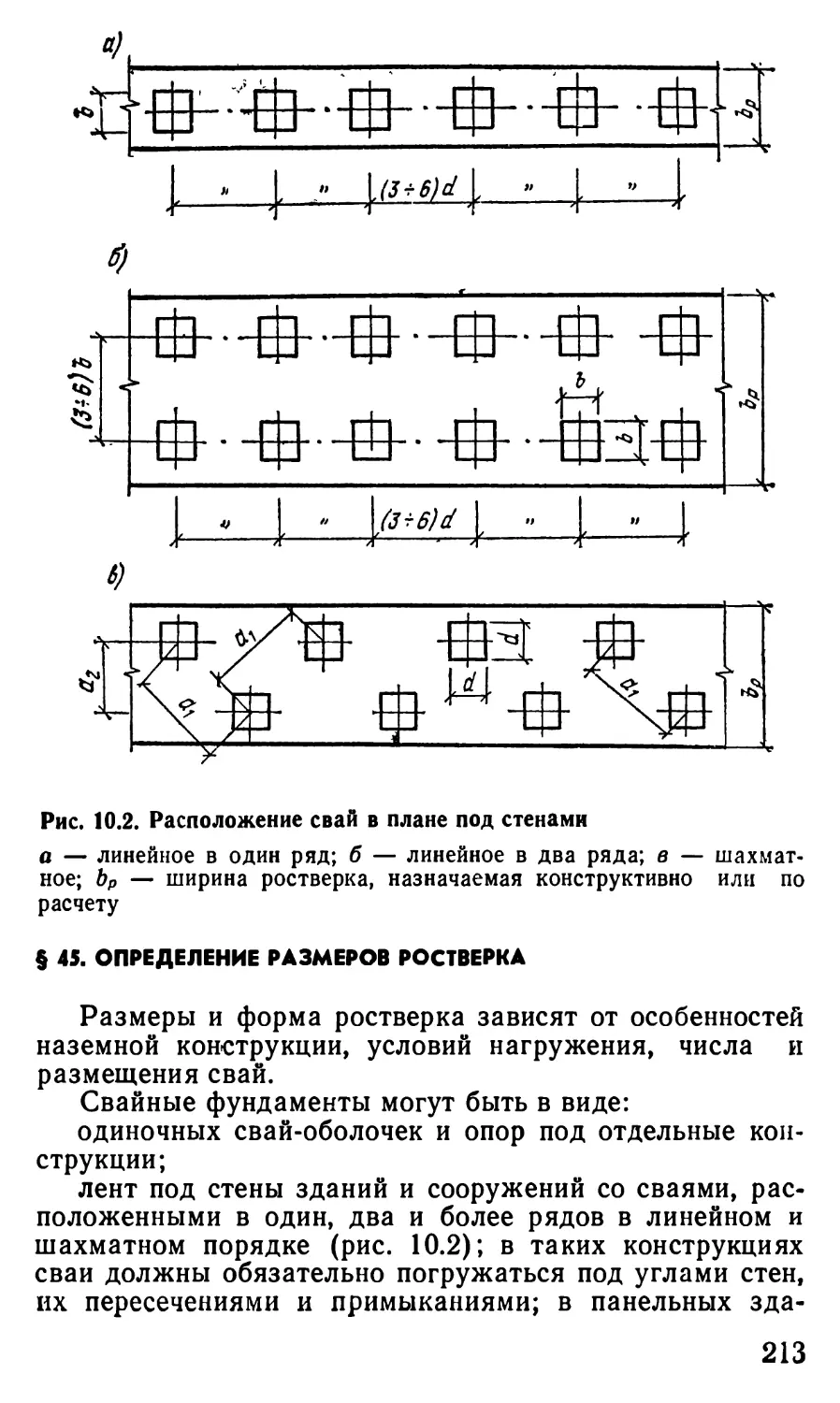 § 45. Определение размеров ростверка