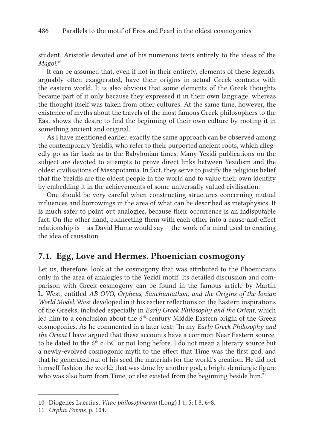 7.1. Egg, Love and Hermes. Phoenician cosmogony