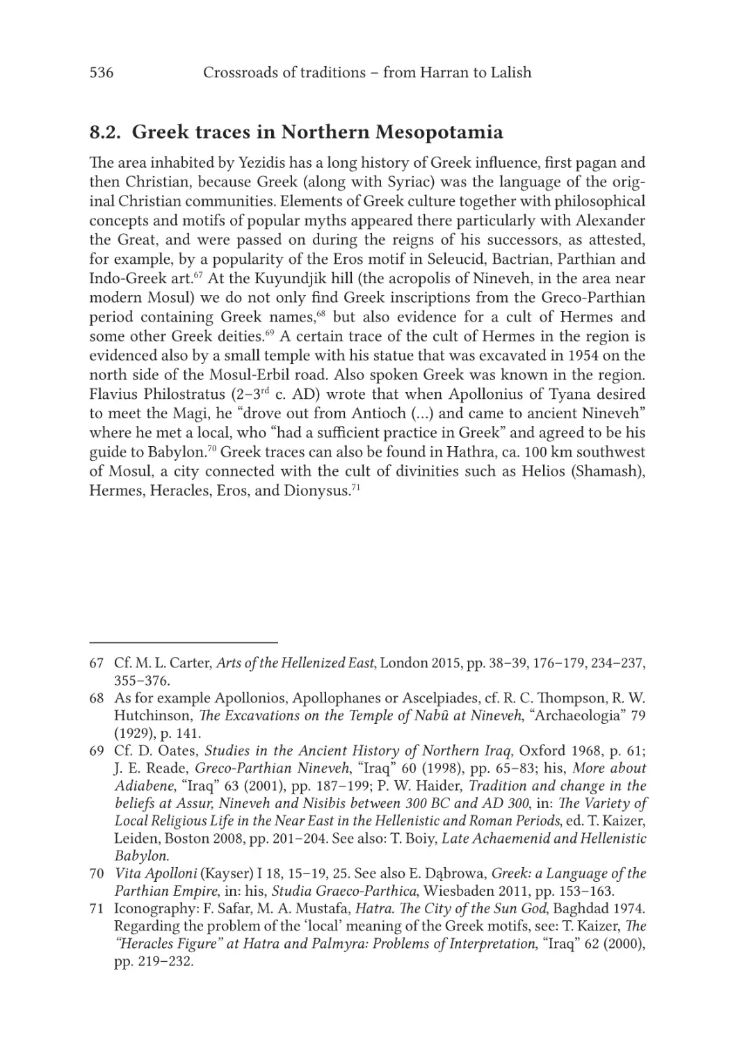 8.2. Greek traces in Northern Mesopotamia