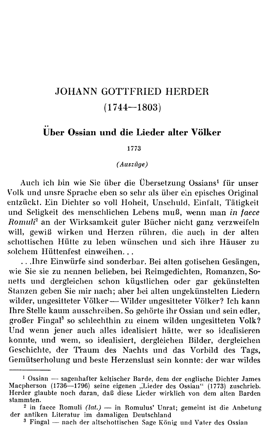 JOHANN GOTTFRIED HERDER