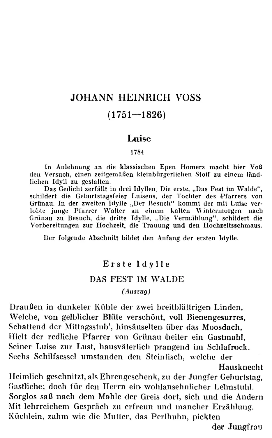 JOHANN HEINRICH VOSS