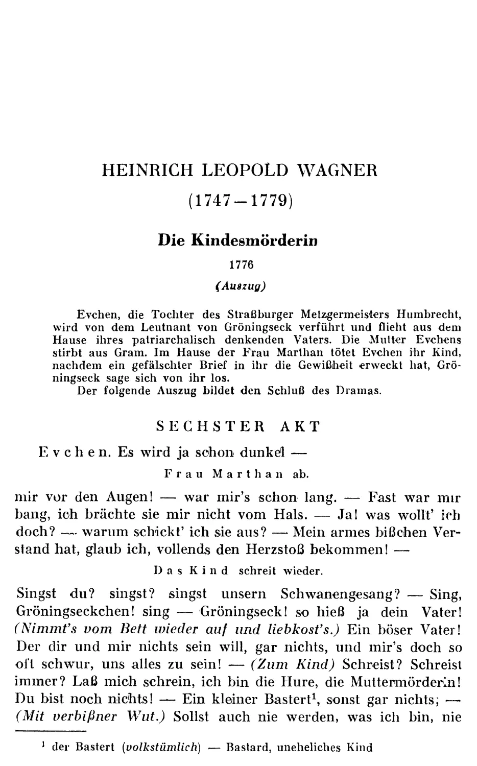 HEINRICH LEOPOLD WAGNER