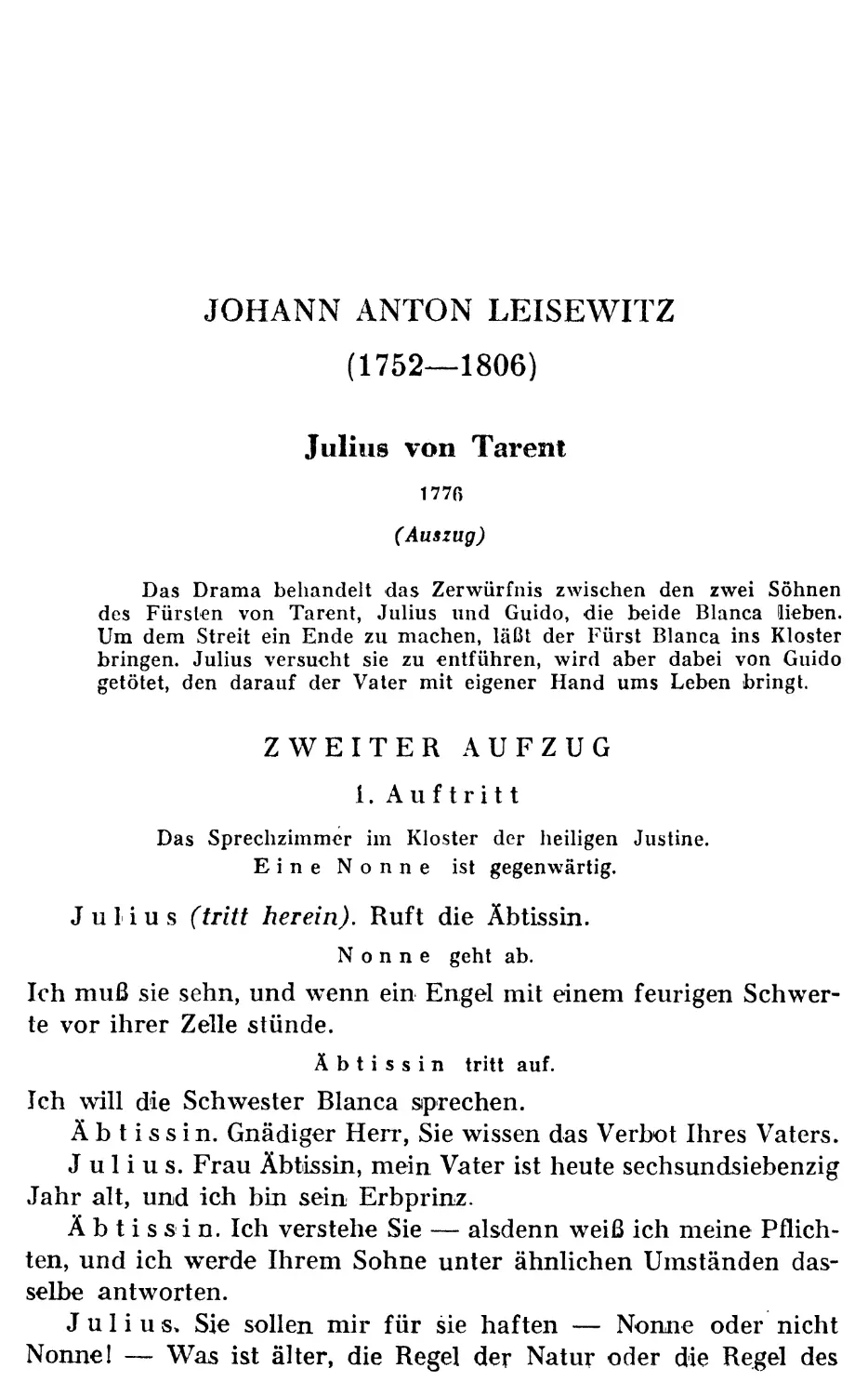 JOHANN ANTON LEISEWITZ