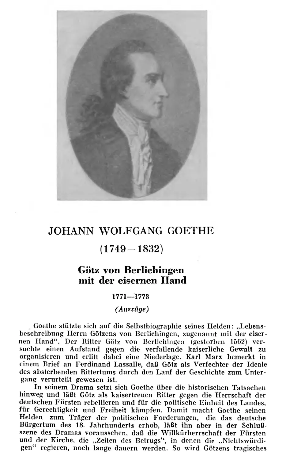 JOHANN WOLFGANG GOETHE