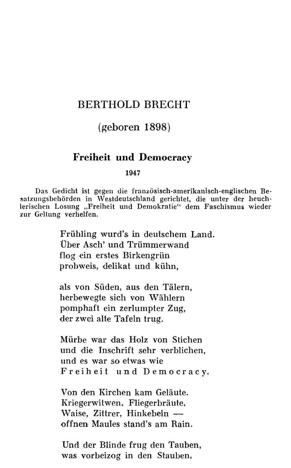 BERTHOLD BRECHT